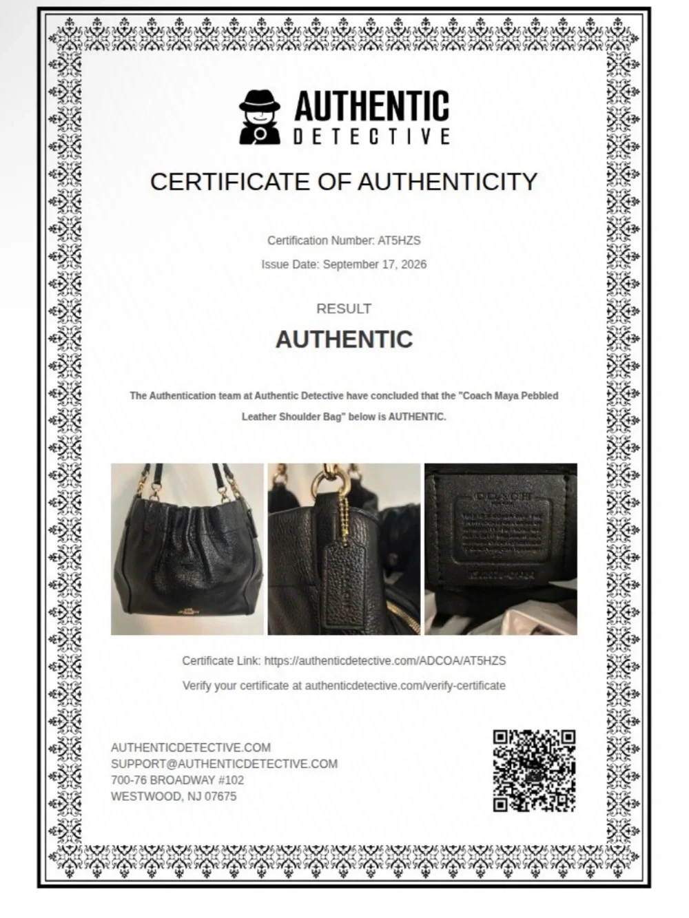 Coach Maya Shoulder Bag in Black Pebbled Leather